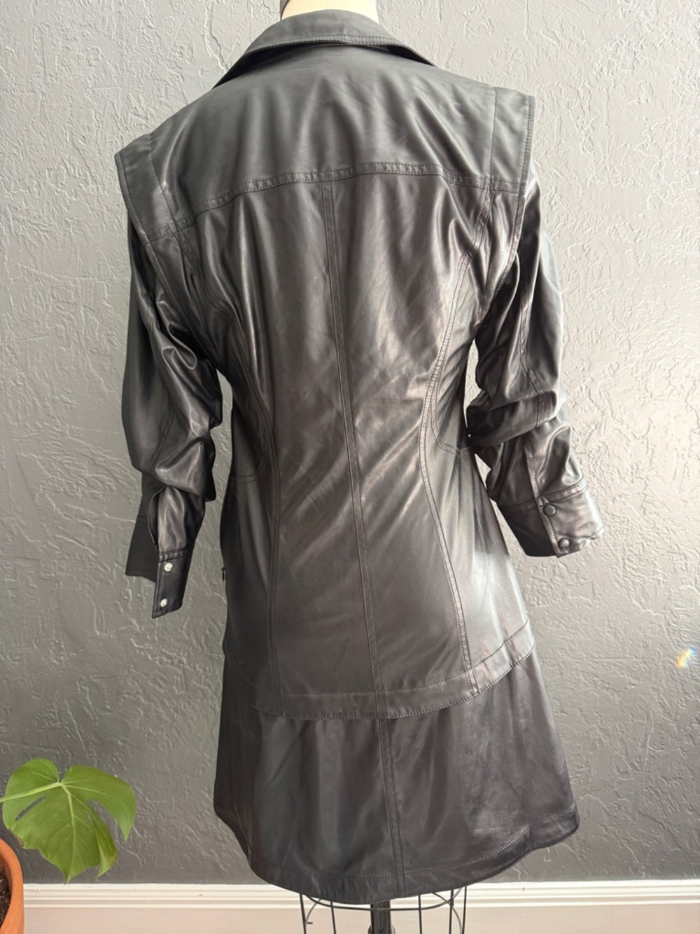 Derek Lam 10 Crosby Faux Leather Shirt Dress / Jacket – Black – Size 4 - Picture 3 of 4